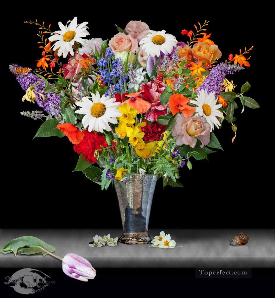 flowers in ag vase Flowering Oil Paintings